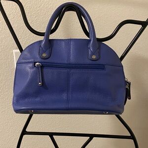 Chic Royal Blue Leather Satchel